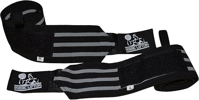 Nordic Lifting Wrist Wraps Super Heavy Duty (1 Pair/2 Wraps) 24" Support for Weight Lifting | Powerlifting | Gym | Cross Training- Weightlifting Thumb Loop - Men & Women