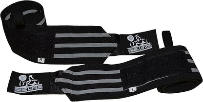 Nordic Lifting Wrist Wraps Super Heavy Duty (1 Pair/2 Wraps) 24" Support for Weight Lifting | Powerlifting | Gym | Cross Training- Weightlifting Thumb Loop - Men & Women