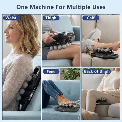 16 Head Massage Gun Deep Tissue, Multi Head Massage Gun, with 9 Modes & Levels,10 Replaceable Massage Heads Included, Body Muscle Pain Relief, Wireless and Portable, Black
