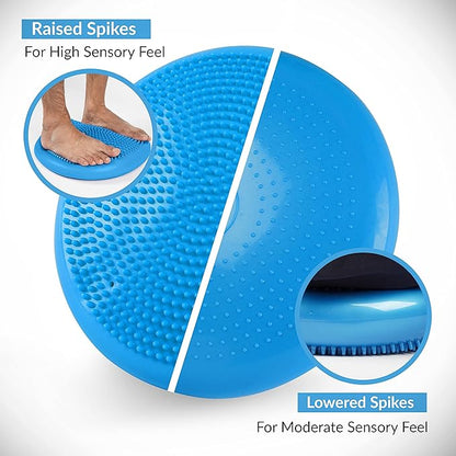RFAQK Inflated Air Stability Wobble Cushion - Wiggle Seat to Improve Sitting Posture & Attention, Stability Balance Disc for Physical Therapy Exercise [Extra Thick, Pump, Bag, E-Book Included]