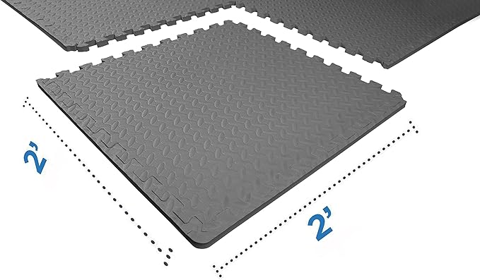 BalanceFrom Puzzle Exercise Mat 3/4" Thick, EVA Interlocking Foam Floor Tiles for Home Gym, Mat for Home Workout Equipment, Floor Padding for Kids, Multiple Sizes and Colors