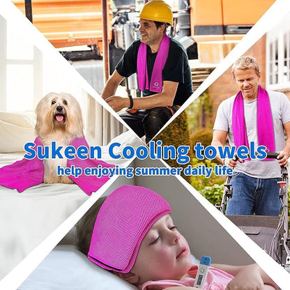 Sukeen Cooling Towels for Neck and Face (40"x12"), Soft Breathable Cooling Towel, Sweat Towel for Gym, Sport, Running, Workout, Camping, Hiking, Fitness, Workout & More Activities