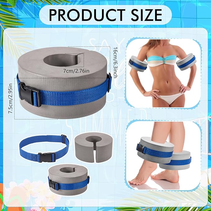 Water Aerobics Set for Aquatic Exercise 1 Pair Swimming Glove 2 Pcs Foam Swim Aquatic Cuffs Water Weights Pool Resistance Fitness Equipment for Swimming Training Workouts