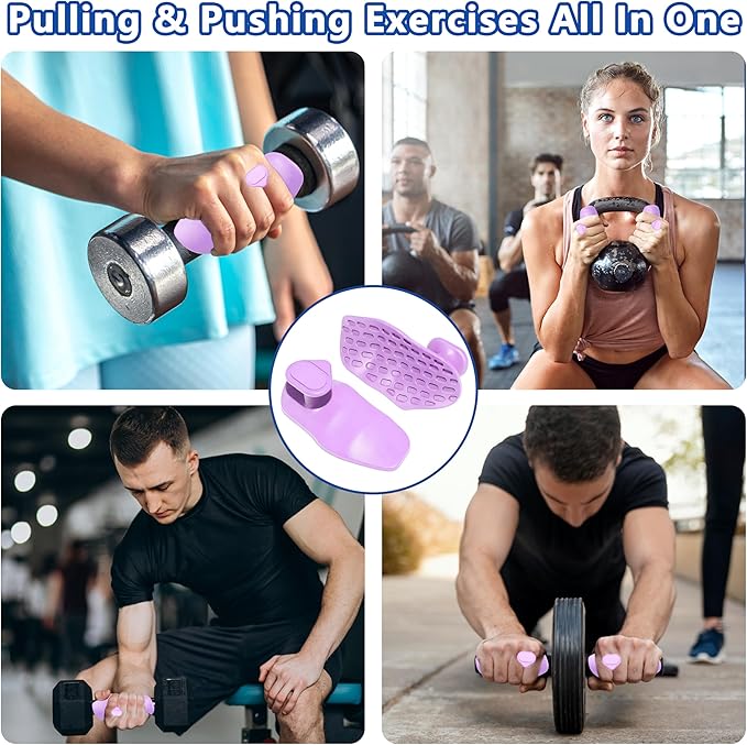 Silicone Gym Grips for Weight Lifting,Workout Gloves for Women Men Alternative,Anti Slip Gym Workout Grip,Rubber Gym Hand Grips-Weightlifting Grips Pad for Barbell,Pull Up,Ryptfit,Training