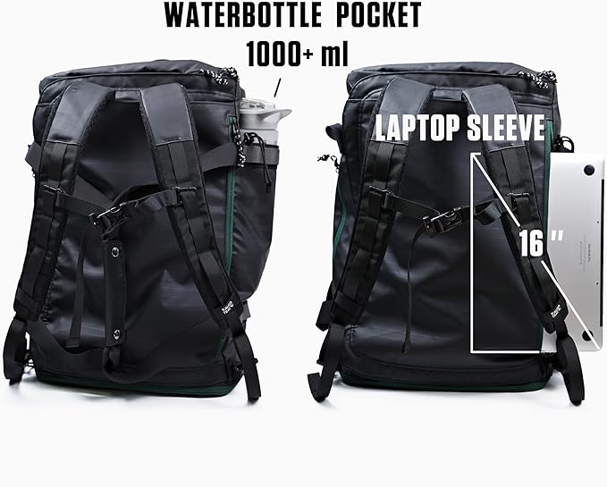 Utility Duffle Bag 40L, Convertible Backpack for Travel, Gym & Commute, Water Repellent