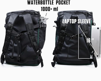 Utility Duffle Bag 40L, Convertible Backpack for Travel, Gym & Commute, Water Repellent
