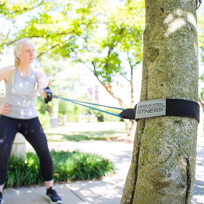 Serious Steel Fitness Resistance Exercise Band and Resistance Tube Anchors (Strap or Door Anchor)