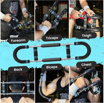 Twister Arm Trainer for Men, Adjustable 5 Resistance Levels (40-130 lbs) Chest Workout Equipment, Portable Body Fitness Targets Biceps/Clip/Thigh Machine for Home & Gym