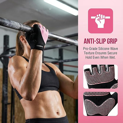 CAMBIVO Workout Gloves for Men & Women, Weight Lifting Gloves with Wrist Support, Non Slip Grip, Breathable Gym Gloves for Training, Crossfit, Pull Ups, Cycling, Fitness, Home Workouts