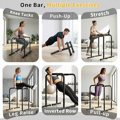 NEWBULIG Dip Bar Station, Adjustable Pull Up Bar for Doorway with Soft High-Density Foam Handles, Heavy Duty Dip Stands for Home, Gym, Patio, Office