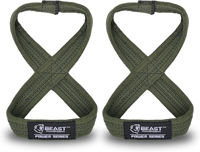 Figure 8 Lifting Strap- Strongman 10-14" Deadlift Straps- True Grip Support & Heavy Duty Wrist Straps for Weightlifting Women Men- Hand Straps for Weight Lifting Figure 8 Straps for Gym Workout