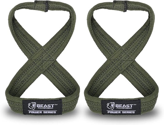 Figure 8 Lifting Strap- Strongman 10-14" Deadlift Straps- True Grip Support & Heavy Duty Wrist Straps for Weightlifting Women Men- Hand Straps for Weight Lifting Figure 8 Straps for Gym Workout