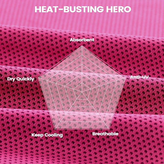 Clothirily Cooling Towels (40"x12"), Breathable Cooling Towels for Neck and Face, Men & Women Workout Towel for Hot Weather, Sweat Towel for Gym Yoga, Camping, Fitness, Running, Traveling, 4 Pack