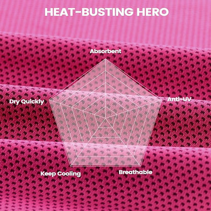 Clothirily Cooling Towels (40"x12"), Breathable Cooling Towels for Neck and Face, Men & Women Workout Towel for Hot Weather, Sweat Towel for Gym Yoga, Camping, Fitness, Running, Traveling, 4 Pack