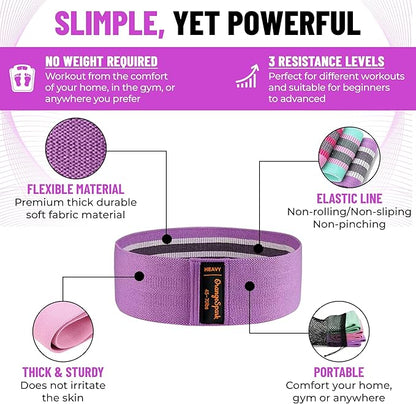 Resistance Bands – Premium Workout Bands for Women & Men, 3-Piece Stretch Band Set for Glutes, Legs, Pilates & Strength Training