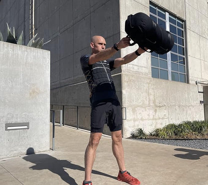 HYPERWEAR Adjustable Sandbag System, Heavy-Duty with Handles & Pre-Filled SandBell Filler Sandbags (25, 40, 80, 160 lbs)