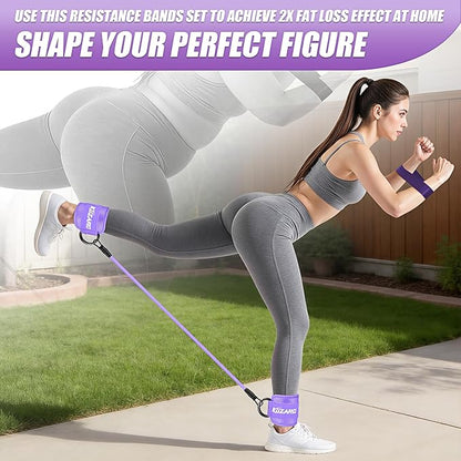 Ankle Resistance Bands with Cuffs, Resistance Bands Set for Working Out, Leg and Glute Exercise Bands – Home Gym Workout Equipment for Women, Booty Building, Pilates, Rehab, Physical Therapy