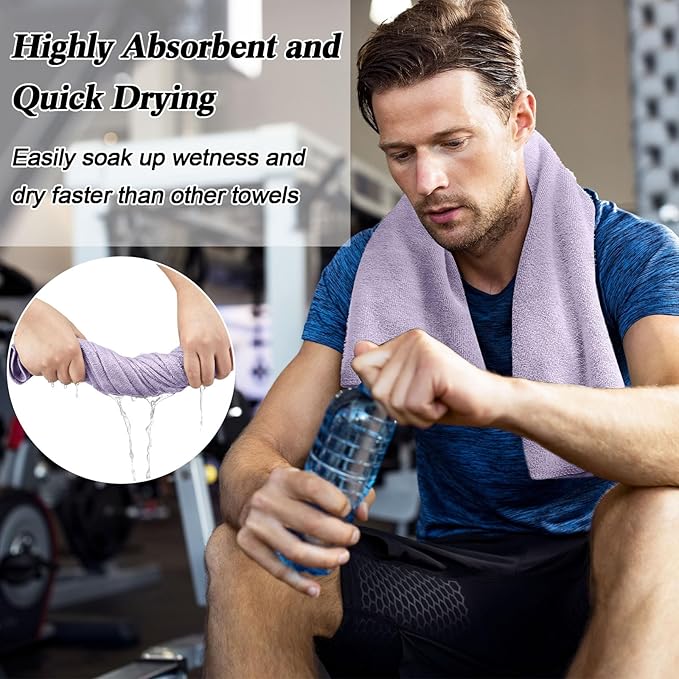 36 Pcs Microfiber Gym Towel 16 x 28 in Bleach Proof Towels Absorbent Soft Sweat Towels Quick Dry Lightweight Towel for Hand Salon Bath Spa Hotel Pool Home Hair Care (Light Purple)