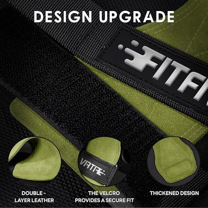 Weight Lifting Wrist Strap, Double Leather Weightlifting Wrist Straps for Gym Strength Training, Neoprene Padded Wrist Wraps - for Men & Women (Pair)