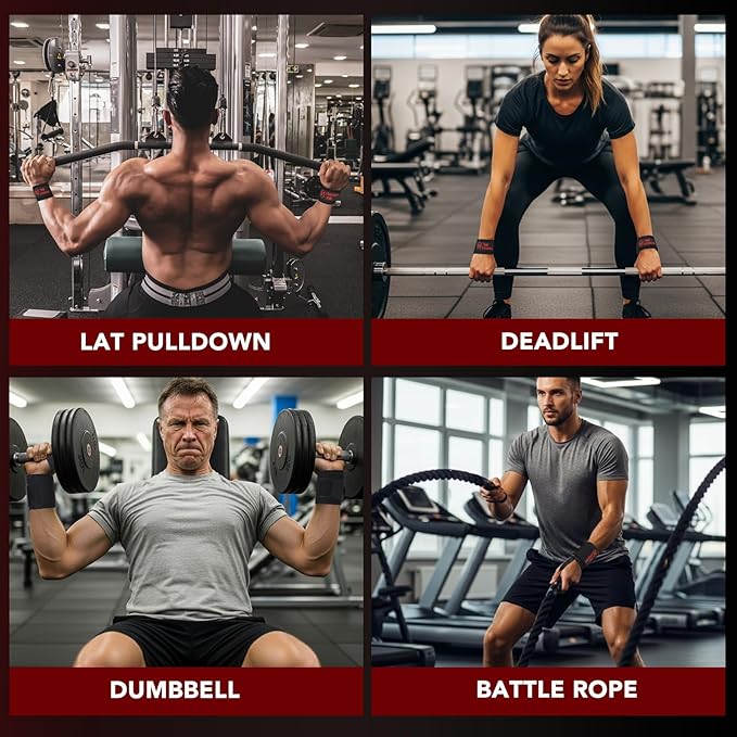 Wrist Wraps for Weightlifting & Lifting Straps Set for Strength Training, Deadlifting, Powerlifting Gym Straps, Durable Wrist Support for Men & Women