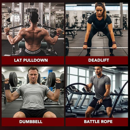 Wrist Wraps for Weightlifting & Lifting Straps Set for Strength Training, Deadlifting, Powerlifting Gym Straps, Durable Wrist Support for Men & Women