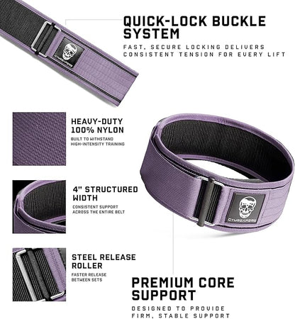 Gymreapers Quick Locking Weight Lifting Belt for Men Gym Belt for Powerlifting Deadlift Belt with 4 Inch Neoprene Metal Buckle Back Support Weightlifting Belt Women