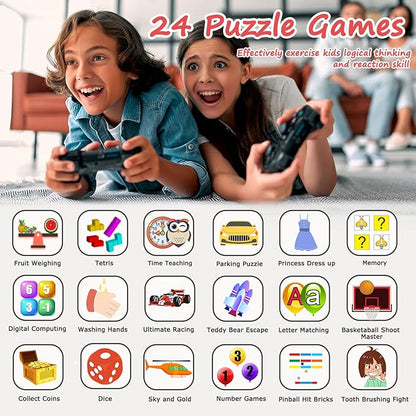 Smart Watch for Kids - Kids Smart Watch Girls Boys Gifts for 4-12 Years Old with 24 Games Camera Video Music Player Flashlight Alarm Clock Pedometer Birthday for Boys Girls Age 6 7 8 9