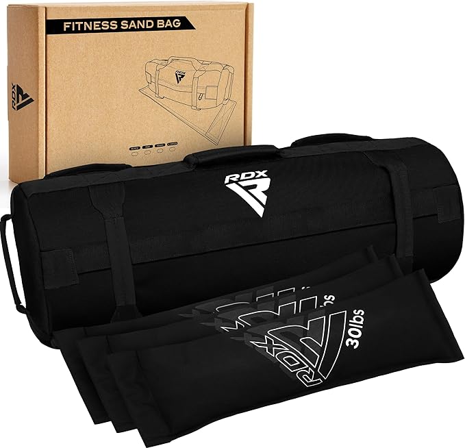 RDX Sandbag for Fitness Weights Training, Unfilled Power Bags with Handles, 5-200 LBs Adjustable Weighted Slam Bag for Strength Powerlifting Running Heavy Workout Home Gym Exercise, Sold AS UNFILLED