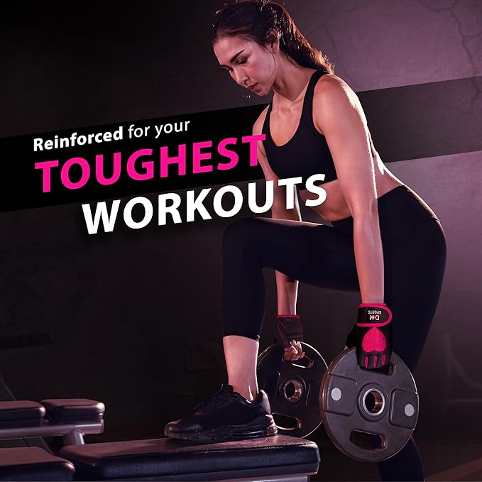 DXM SPORTS Workout Gloves for Women with Wrist Support - Weight Lifting Gloves for Gym, Cycling, Training - Exercise Gloves for Women