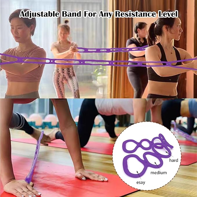 7 Ring Adjustable Loop Resistance Bands for Working Out Walk at Home，Workout Bands Exercise Stretch Band for Women&Men Fitness, Yoga, Pilates-Non-Slip, Durable Rubber, Home/Gym Use
