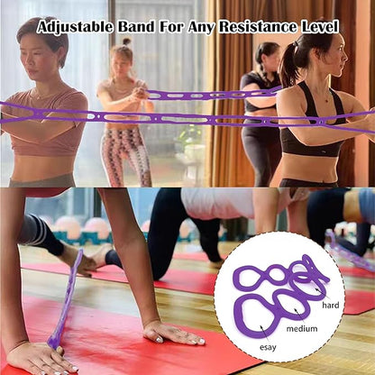 7 Ring Adjustable Loop Resistance Bands for Working Out Walk at Home，Workout Bands Exercise Stretch Band for Women&Men Fitness, Yoga, Pilates-Non-Slip, Durable Rubber, Home/Gym Use