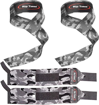 Rip Toned Wrist Wraps & Lifting Straps Combo – Dynamic Duo Push & Pull Support for Weightlifting – Wrist Support Wraps + Padded Grip Straps for Bench, Deadlifts, Rows & Pull-Ups (Men & Women)