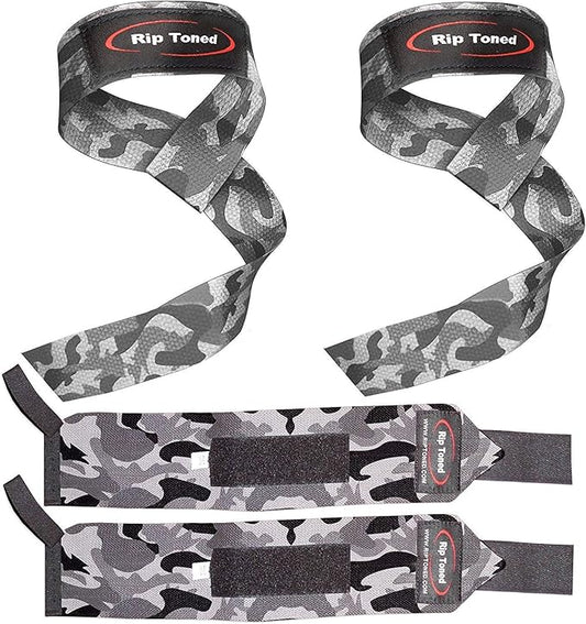 Rip Toned Wrist Wraps & Lifting Straps Combo – Dynamic Duo Push & Pull Support for Weightlifting – Wrist Support Wraps + Padded Grip Straps for Bench, Deadlifts, Rows & Pull-Ups (Men & Women)
