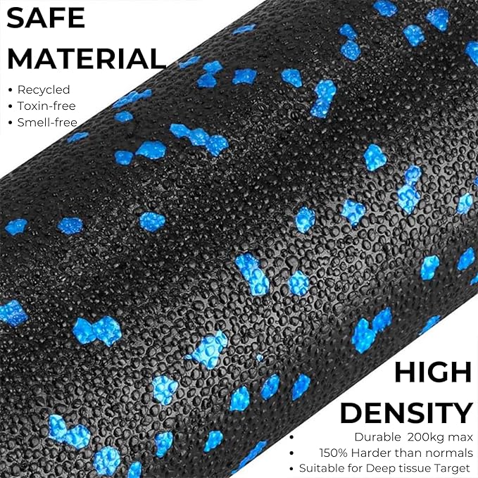 Mini Massage Foam Roller High Density - 100% Recycled Non-Toxic Material - Portable Pocket-Sized for Travel - Foot Arch,Legs & Arms Pain Target - Waterproof and Durable 15x6cm(Black)