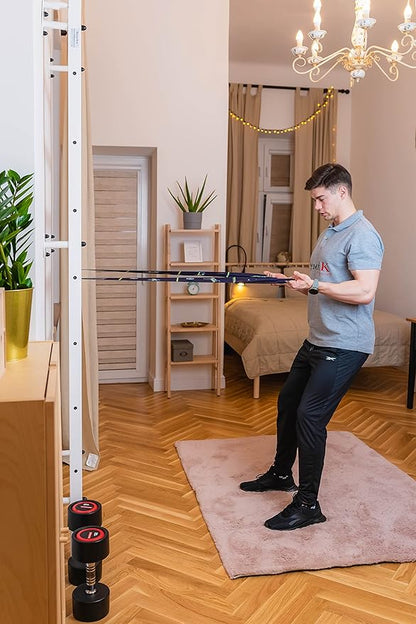 Wooden Swedish Ladder Wall Stall Bar - Indoor Chin Up Bar Workout Equipment for Home Exercise, Physical Therapy, Gymnastics, Fitness