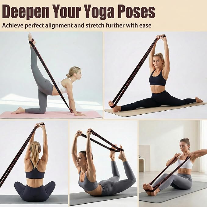 Resistance Bands for Working Out, Numbered Fabric Exercise Bands for Women Men, Non-Slip Stretching Strap with Loops for Yoga, Pilates, Physical Therapy,Dance, Home Workout Equipment