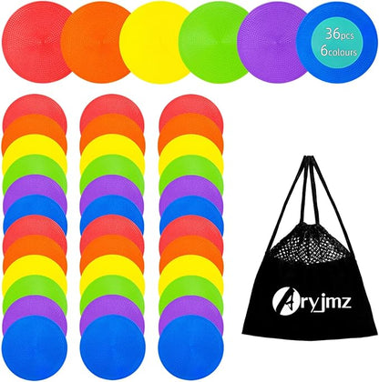 Spot Markers 4.72 Inch 9 Inch Non Slip Rubber Floor Markers Flat Field Cones Poly Dots for Soccer Basketball Sports Speed Agility Training and Drills