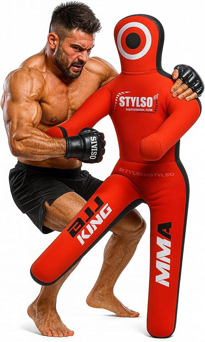 Unfilled Grappling Dummy – Adult Life Size Wrestling & BJJ Training Dummy, MMA Jiu Jitsu Judo Takedown & Throwing Practice, Heavy-Duty Triple-Stitched Canvas Submission Dummy