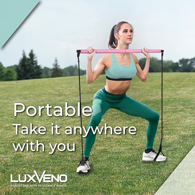 Pilates Bar Kit with Resistance Bands, Multifunctional Home Gym Equipment for Small Space, Stretched Fusion Toning Bar