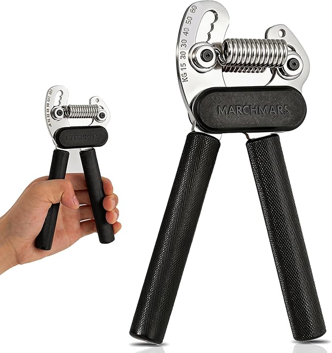 All-Metal Dual Spring Grip Strength Trainer, Forearm Strengthener, Hand Gripper Strengthener Adjustable Resistance(33-132Lbs) - Ideal for Grip Strength, Muscle Building, Recovery