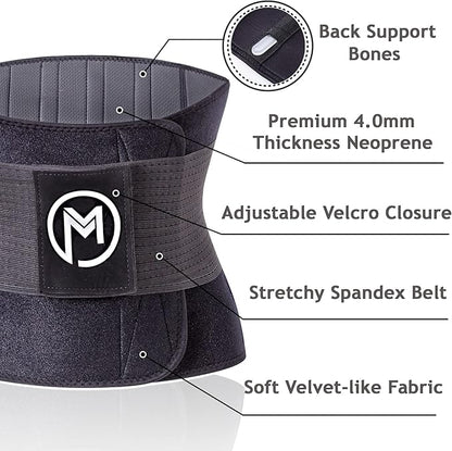 MERMAID'S MYSTERY Waist Trimmer with Back Support Bars – Sweat Enhancing Fitness Belt for Men & Women – Premium Quality