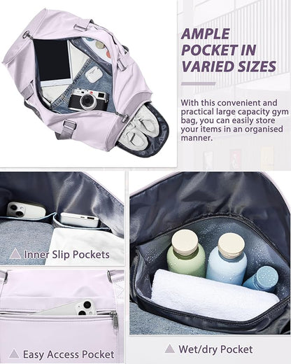Gym Bag Womens,Travel Duffel Carry on Bag Sport Tote Bag Weekend Overnight Bag