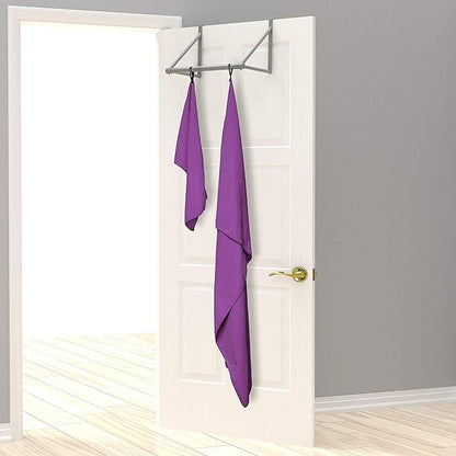 EPAuto 2-Pack Microfiber Quick Dry Towel Set - Lightweight, Super Absorbent & Compact Travel Towels (60"x30" & 24"x15") for Gym, Camping, Beach, Yoga & Backpacking, Purple