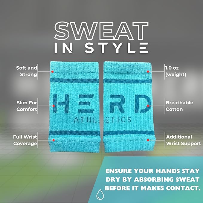 Cotton Wrist Sweatbands – Absorbent, Stretchable Bands for Men & Women – Sweat-Wicking, Anti-Chafing Support for Weightlifting, Cross Training, WODs, Tennis, Running & Fitness
