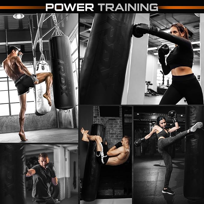 RDX Heavy 5FT Punching Bag for Pro Training, 55lbs Pre Filled with 110lbs Max Filling Capacity, 3PC Boxing Bag Set with Gloves Hanging Steel Chain, Kickboxing MMA Muay Thai BJJ Karate Home Gym Fitness