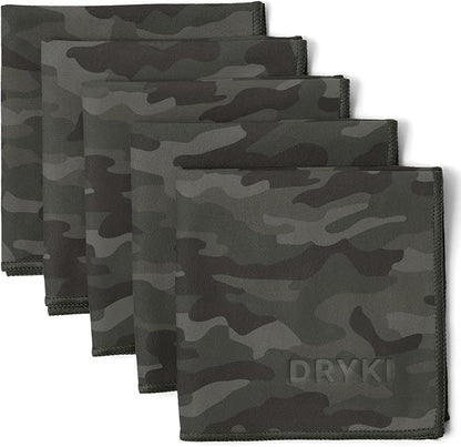 Pocket-Sized Sweat Towels - The Original Sweat Absorbing Handkerchiefs - Quick-Dry Microfiber Sweat Rags for Face, Hands, & Body - Men & Women - Gym, Sports, and Work (Moss Camo: 5 Pack)
