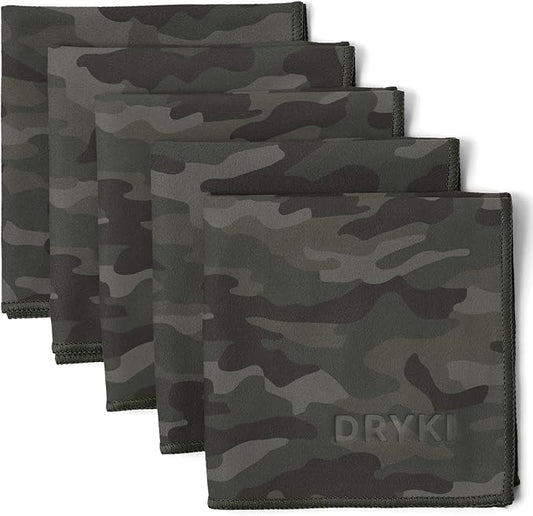 Pocket-Sized Sweat Towels - The Original Sweat Absorbing Handkerchiefs - Quick-Dry Microfiber Sweat Rags for Face, Hands, & Body - Men & Women - Gym, Sports, and Work (Moss Camo: 5 Pack)