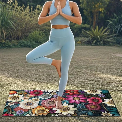 Bulopur Hippie Dahlia Floral Beach Towel Car Seat Bucket Terry Cloth Seat Covers Blanket Absorbent Soft Fabric Modern Car Decor Accessories