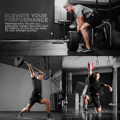 RDX Weight Lifting Belt, Curved Padded Back Lumbar Support, Fitness, Core Exercise Workout Bodybuilding Powerlifting Deadlifts Squats, Ladies Gents Men Women Home Gym Equipment