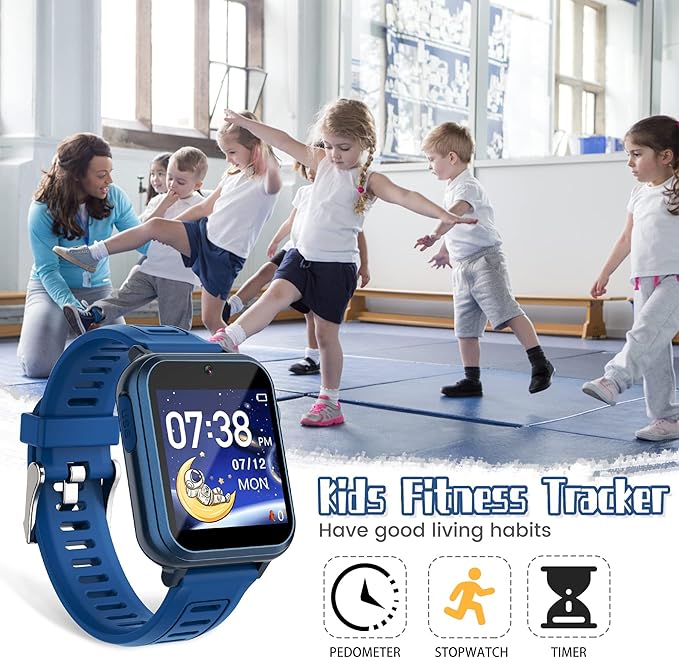 Kids Smart Game Watch with 39 Games HD Touch Screen Video Camera Music Player Pedometer Flashlight Alarm Clock 12/24 hr, Gifts for 5-12 Year Olds Boys